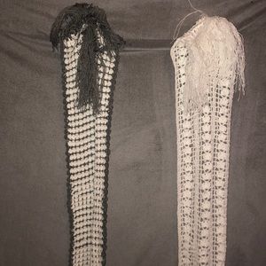 Two hand knitted scarves